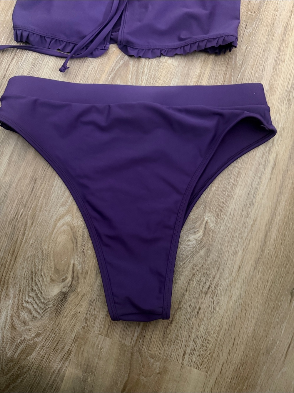 Purple Ruffle Tankini Bikini Set - XL - Picture 5 of 10